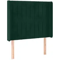 vidaXL Hoofdbord met randen 93x16x118/128 cm fluweel donkergroen