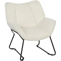 HOMCOM Accentstoel-Polyester, Origineel Schuim-73D x 71B x 81H cm-Wit