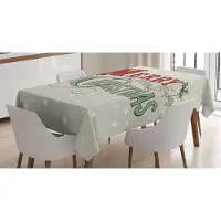 Abakuhaus Kersttafelkleed, Star Snowflake Retro, herberg en buitengebied Geschikt wasbaar print, heldere kleuren Geen vervaging, 140 x 170 cm, Eierschaal Zeegroene Robijn