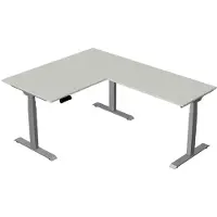 Kerkmann Elektrisch Zit-Sta Hoekbureau Move New Base 140x180 cm – licht grijs