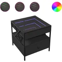 vidaXL Salontafel met Infinity LED 50x50x51 cm zwart