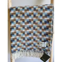 Bronte by moon Wollen Plaid - BRICKS Blue Camel (Merino) 140x185cm - Bronte x Plaids.shop