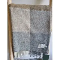 Bronte by moon Wollen Plaid - BLOCK Check Natural - 140x185cm - Bronte x Plaids.shop