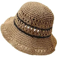 VHV -Brede Rand Strandhoed van Stro voor Dames - Luxe Zonnehoed Opvouwbaar met UV-Bescherming - Verstelbare en Ademende Strohoed voor Tuinieren, Strand en Reizen - Elegant Zomerhoed Model - Beige