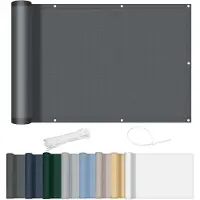 OEM Balkonscherm 80x300cm Waterdicht Balkonafdekking Inkijkbescherming Ondoorzichtig Balkonomranding Met Oogjes Windscherm UV-bescherming Voor Balkon Tuin Terras-Antraciet