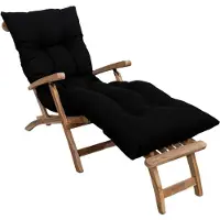 Bananair - Ligbedkussen - Tuinkussen - Zonnebed Kussen voor Tuin - Zwarte - 185 x 60 x 15 cm