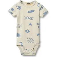 Wheat romper ecru Jongens Stretchkatoen Ronde hals All over print - maat 62