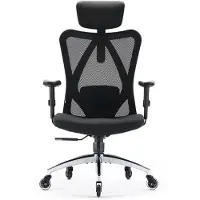Sihoo M18-Series IJsrad Ergonomische Bureaustoel – Verstelbare Lendensteun – Ademend Mesh – W-vormige Zachte Sponszitting – Stille Wielen – Verstelbare Armleuningen & Rungleuning – 150kg