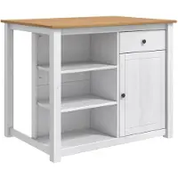 Syfax Keuken Eiland Set PANAMA Wit en Honing Was 112 x 77 x 90 cm