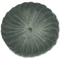 Laura Ashley Rosanna rond sierkussen velours - 35 cm - Fern