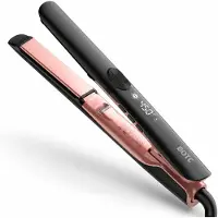 BOTC Straight & Curl Stijltang - Stijltang en Krultang 2 in 1 - 1 inch titanium keramische Ionen - Dubbele spanning - Zwart
