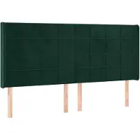 vidaXL Hoofdbord met randen 203x16x118/128 cm fluweel donkergroen