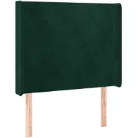 vidaXL Hoofdbord met randen 93x16x118/128 cm fluweel donkergroen