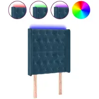 vidaXL Hoofdbord LED 83x16x118/128 cm fluweel donkerblauw