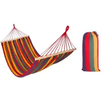 REA - hangmat met spreidstok 1-persoons 80cm - 480144B rood 250x90