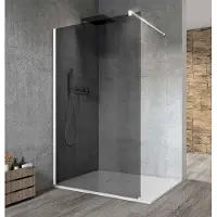 Gelco Vario White Eendelige glazen douchewand, wandmontage, rookglas, 120cm