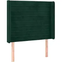 vidaXL Hoofdbord met randen 93x16x118/128 cm fluweel donkergroen