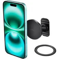 IOttie iTap 3 Flush Mount - Magnetische Telefoonhouder Auto Dashboard - Compatibel met MagSafe / Qi2 - Geleverd met Magnetische Ring Adapter - Zwart