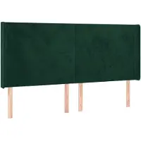 vidaXL Hoofdbord met randen 203x16x118/128 cm fluweel donkergroen