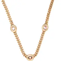 Luxenter Roze zirkonia ketting met 18-karaats geelgouden afwerking - Rinlin