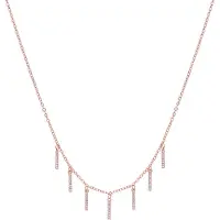 Luxenter Ketting met glanzende zirkonia, afgewerkt in 18 karaats roségoud - Rambol