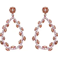 Luxenter Oorbellen 'Wade' lichtroze / rood / zilver