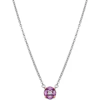 Luxenter Ketting van 925 sterling zilver en roze zirkonia met rhodiumafwerking - Siankho