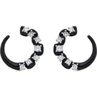 Luxenter Oorbellen van 925 sterling zilver met glanzende zirkonia en rhodiumafwerking - Dekbu