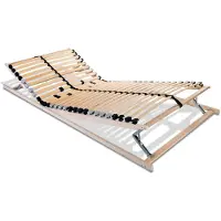 Coemo 7-zones lattenbodem Ergo KF 90x200 cm met verstelbaar hoofd- en voetgedeelte, voorzien van 28 flexibele latten, instelbare stevigheid en middenband voor drukverdeling