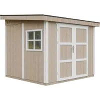 Timbela M938-TERRA BROWN - LP SmartSide Tuinhuis op houtbasis - 5,9 m² - 248x294xH231 cm - met vloer en verf