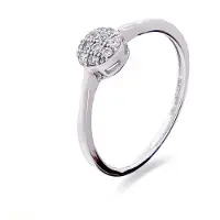 Luxenter Ring van 925 sterling zilver met glanzende zirkonia en rhodiumafwerking - Micmir