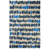 Lola&Moi Binnen & Buiten Vloerkleed - 80 x 150 cm - Lou All In Blue - Laagpolig Tapijt - Gerecycled PET - Made in Belgium - Circulair