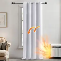 OEM Verduisterende Gordijnen voor de Slaapkamer, Thermische Ooggordijnen voor de Woonkamer, Kerst, Kant en Klaar, 132x274 cm (B x H), Grijswit, 1 stuk
