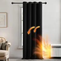 OEM Gordijnen Verduisterend met Ringen, Zwart, Gordijnpaneel met Grommets voor Slaapkamer, Halloween, Kant en Klaar, 203x214 cm (B x H), 1 stuk