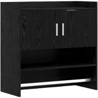 vidaXL Wandplank Muurmontage Zwart eiken 80 x 36 x 80 cm Bewerkt hout