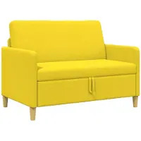 vidaXL Sofa met Opbergruimte Licht Geel 122 x 78 x 87 cm Polyester