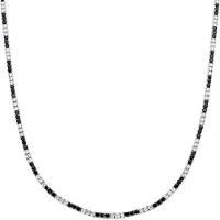 Luxenter Ketting van 925 sterling zilver en zirkonia onyx met rhodiumafwerking - Tahu