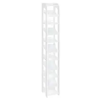 Happiq Schoenenrek – Voor Hal & Kast – Smalle Schoenentoren met 11 Planken voor Kleine Ruimtes – Wit
