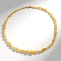 Cavill - 9K Geel Goud Halsketting - 51,97 ct Welo Opaal Fancy Slijpsel - Ethiopische Iriserende Opalen - Luxe Elegante Damesketting