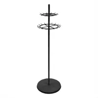 Happiq Vrijstaand 360° Draaibaar Riem- en Sjaalrek – Belt Display Organizer met Verstelbare Voeten – Voor Thuis, Boetiek en Kledingwinkel – Zwart