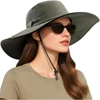 VHV -Zonnehoed - Anti-UV Vissershoed met Ademend Mesh - Opvouwbare en Winddichte Bucket Hat met Kinkoord voor Strand, Wandelen en Vissen - Vakantie Strandhoed