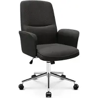 COLAMY Ergonomische bureaustoel – Hoge rugleuning in schelpdesign, draaibaar met wieltjes – Grijs