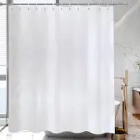 Azalia Douchegordijn Wit 200x220 anti-schimmel, douchegordijn van textiel polyester met magneet waterafstotend wasbaar voor badkuip, breedte 200 x hoogte 220cm