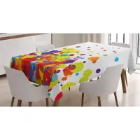 Abakuhaus kleurrijk tafelkleed, abstracte ronde cirkels, waterdicht wasbaar met heldere zichtbare kleuren, geen vervaging, gepersonaliseerd, 140 x 200 cm, meerkleurig
