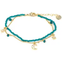 Luxenter Armband van groen glas met 18-karaats geelgouden afwerking - Ayora