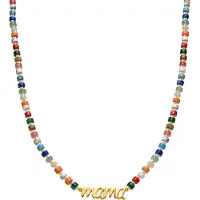 Luxenter Ketting van 925 sterling zilver en veelkleurig kristal met 18-karaats geelgouden afwerking - Mama
