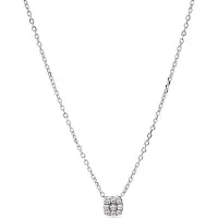 Luxenter Ketting van 925 sterling zilver en glanzende zirkonia met rhodiumafwerking - Niea