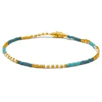 Luxenter Armband van veelkleurig glas met 18-karaats geelgouden afwerking - Sisak