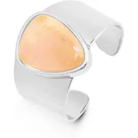 Luxenter Oranje Agaat ring in gerhodineerde afwerking - Sheak