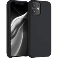 Kwmobile telefoonhoesje geschikt voor Apple iPhone 12 mini - Hoesje met siliconen coating - Smartphone case in zwart